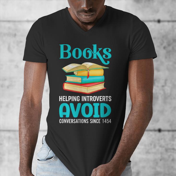Sarcastic Books Anti Social Introvert Book Conversation Men's V-Neck T-Shirt
