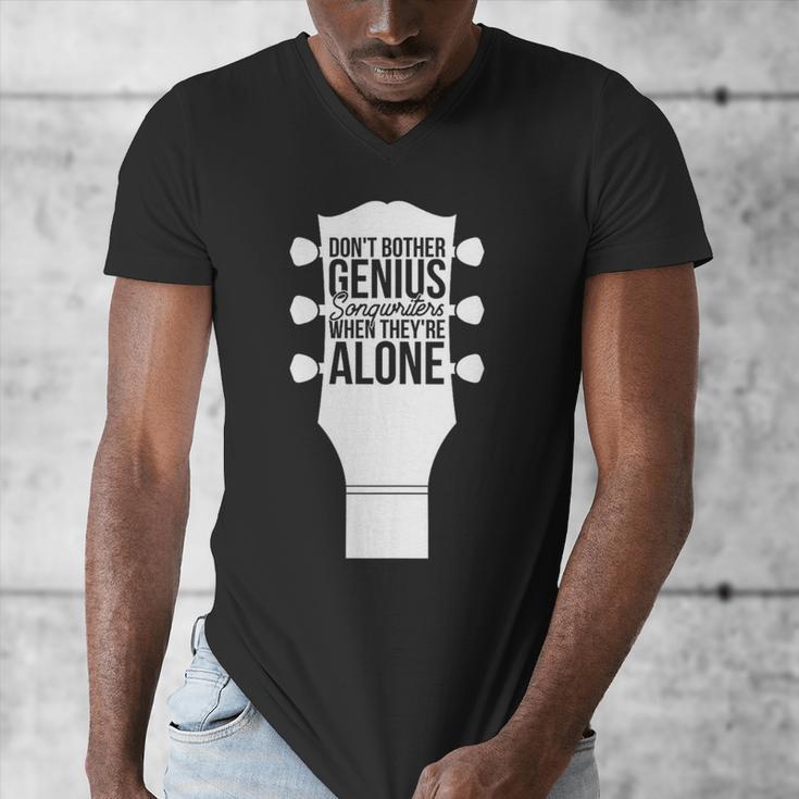 Sarcastic Jokes Genius Songwriters Are Introvert Guitarist Men's V-Neck T-Shirt