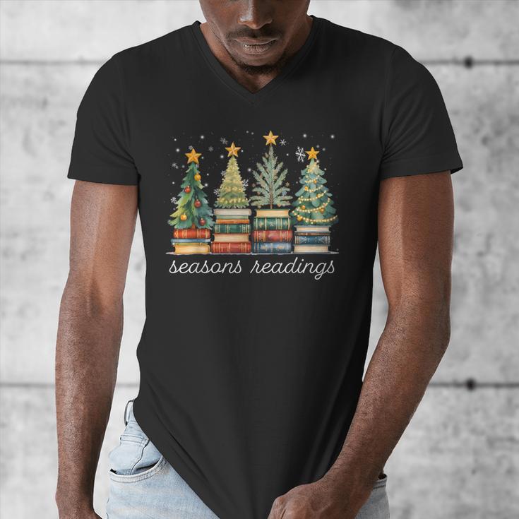 Seasons Readings All Booked For Christmas Book Reading Lover Men's V-Neck T-Shirt