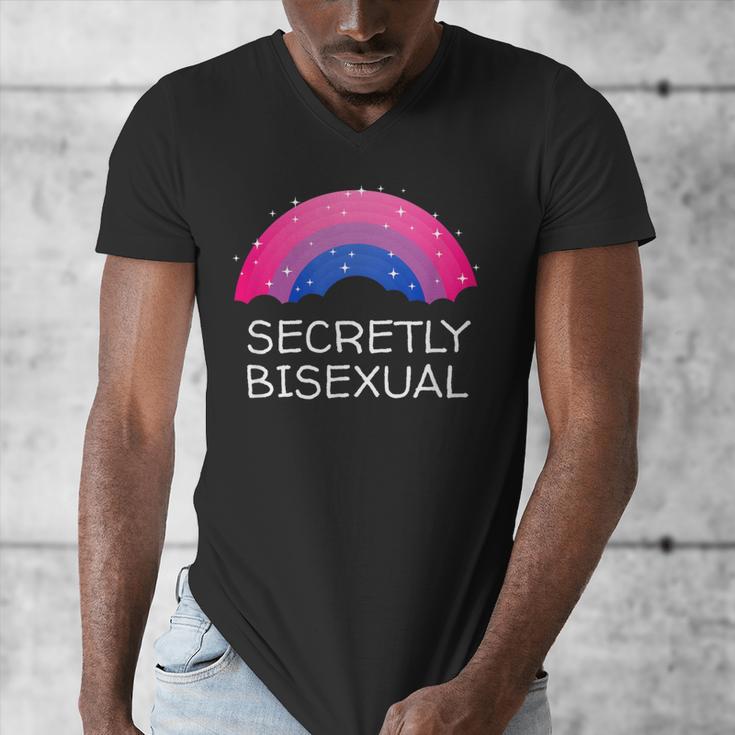 Secretly Bisexual Bi Introvert Bi Pride Antisocial LGBTQ Men's V-Neck T-Shirt Secretly Bisexual Bi Introvert Bi Pride Antisocial LGBTQ Men's V-Neck T-Shirt