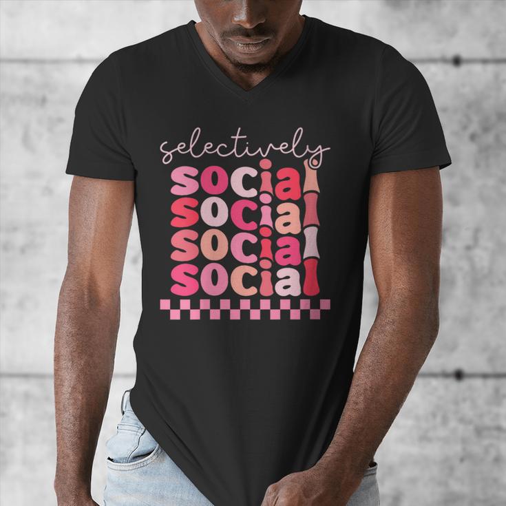 Selectively Social Sarcastic Introvert Humor Men's V-Neck T-Shirt Selectively Social Sarcastic Introvert Humor Men's V-Neck T-Shirt