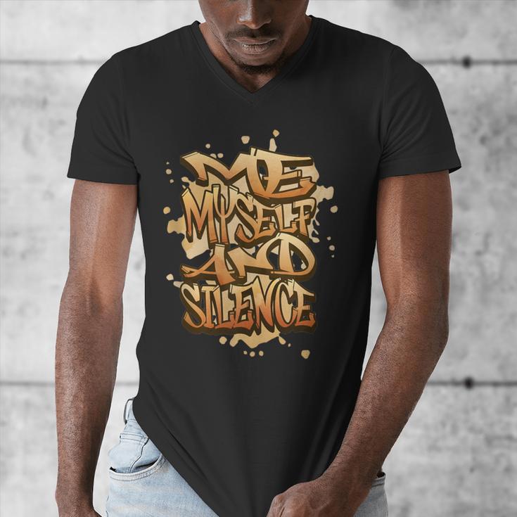 Self Care Introvert Relaxation Me Myself And Silence Retro Men's V-Neck T-Shirt Self Care Introvert Relaxation Me Myself And Silence Retro Men's V-Neck T-Shirt