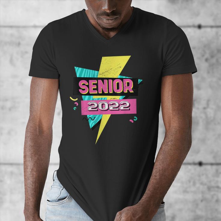 Senior 2022 Graduation Class Of 2022 Retro 90's Graduation Men's V-Neck T-Shirt