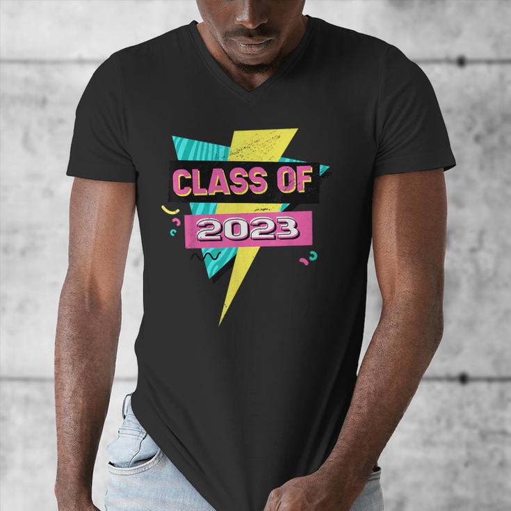 Senior 2023 Graduation Class Of 2023 Retro 90's Graduation Men's V-Neck T-Shirt