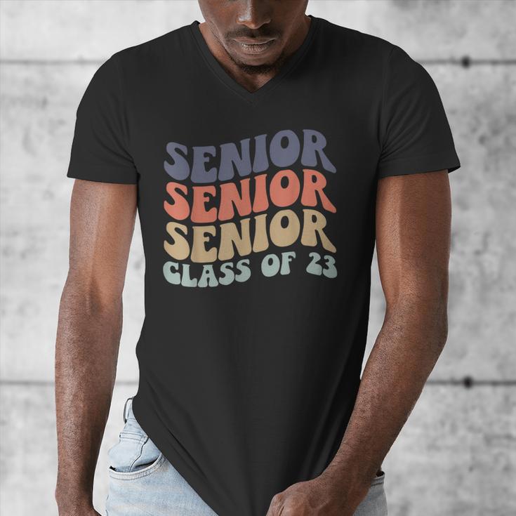 SENIOR 2023 Retro Class Of 2023 Seniors Graduation 23 Hippie Men's V-Neck T-Shirt