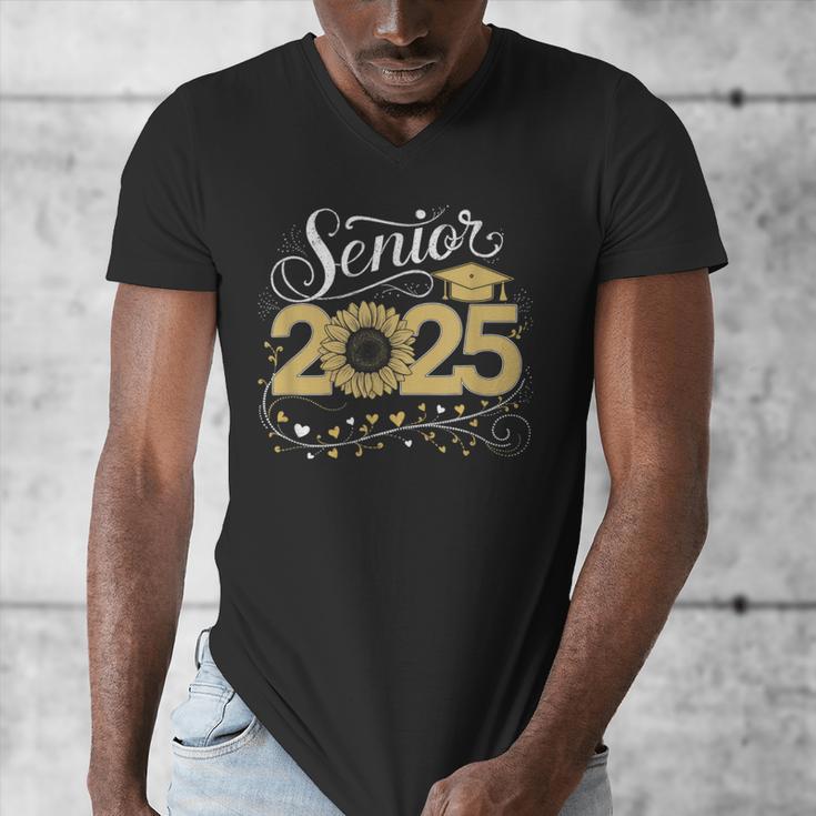 Senior 2025 Graduation Sunflower Class Of 2025 Men's V-Neck T-Shirt