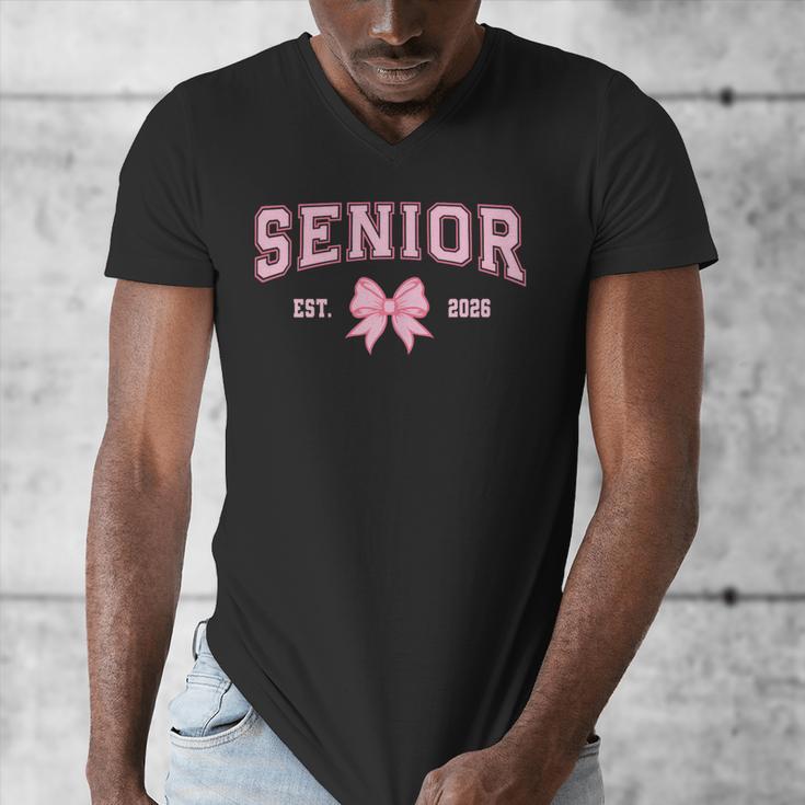 Senior 2026 Class Of 2026 Coquette Pink Bow Graduation 2026 Men's V-Neck T-Shirt