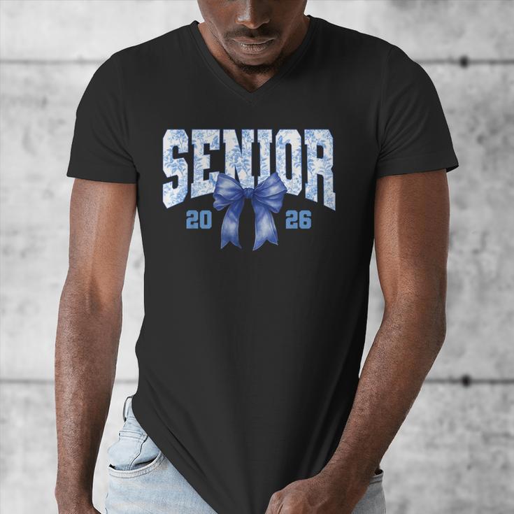 Senior 2026 Class Of 2026 Toile Coquette Bow Graduation 2026 Men's V-Neck T-Shirt