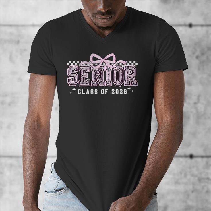Senior 2026 Coquette Bow Class Of 2026 Graduation Graduate Men's V-Neck T-Shirt