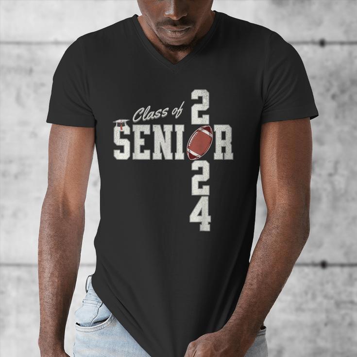 Senior Class Of 2024 Football Graduation Party Favors 2024 Men's V-Neck T-Shirt