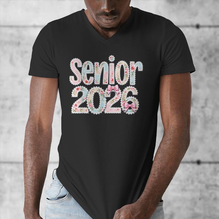 Senior Class Of 2026 Graduation 2026 Coquette Pink Bow Cute Men's V-Neck T-Shirt