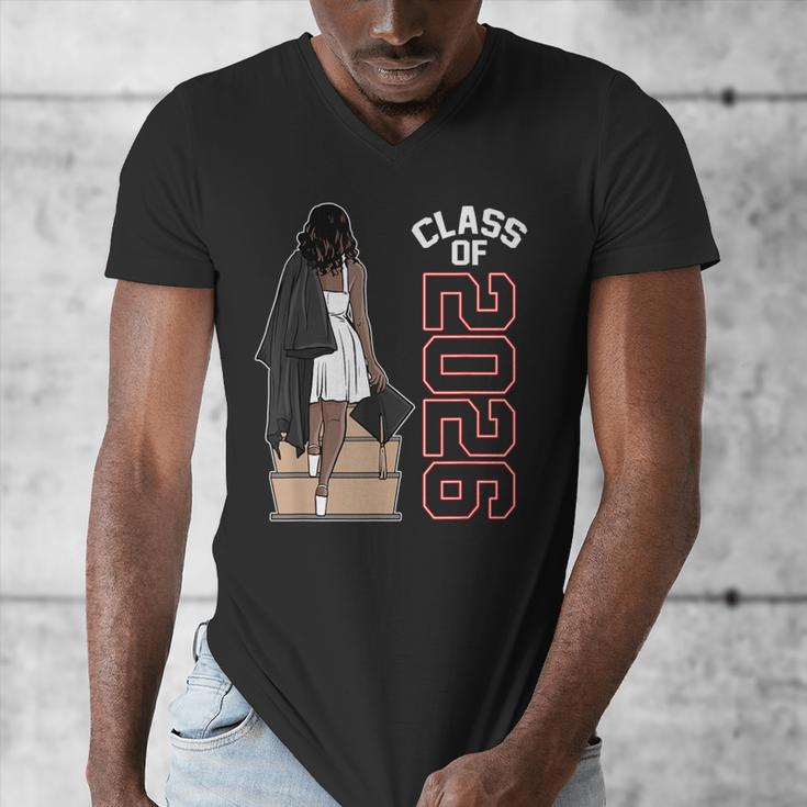 Senior Class Of 2026 Melanin Girl 2026 Graduation Men's V-Neck T-Shirt