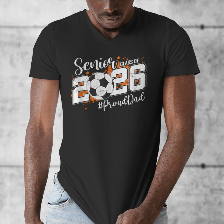 Senior Dad Class Of 2026 Soccer Ball Graduation Men's V-Neck T-Shirt
