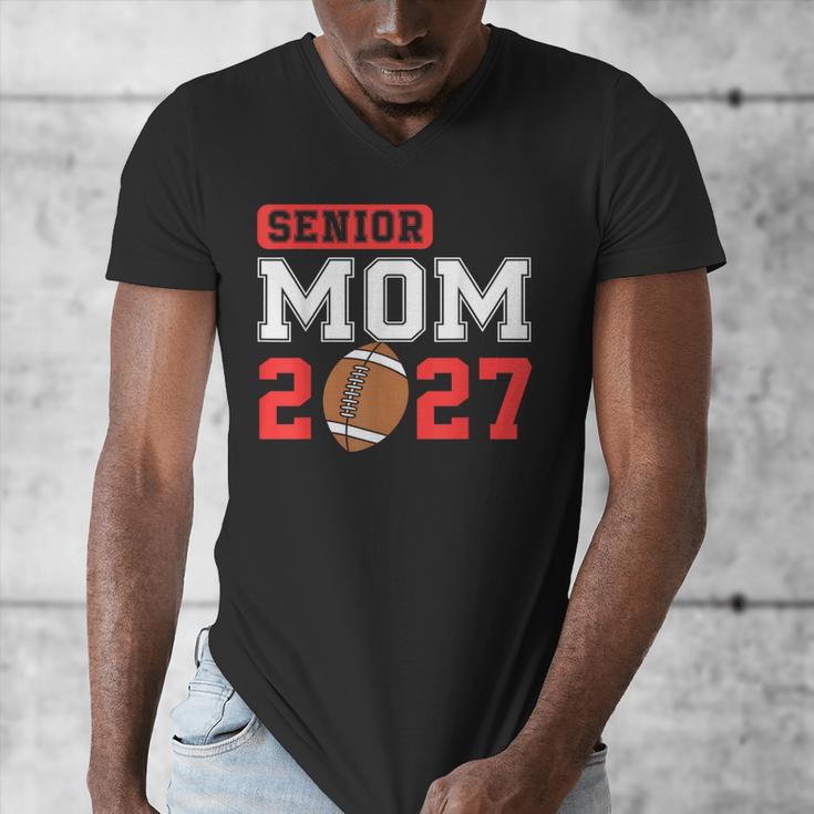 Senior Football Mom 2027 Team Class Of 2027 Graduation Mom Men's V-Neck T-Shirt