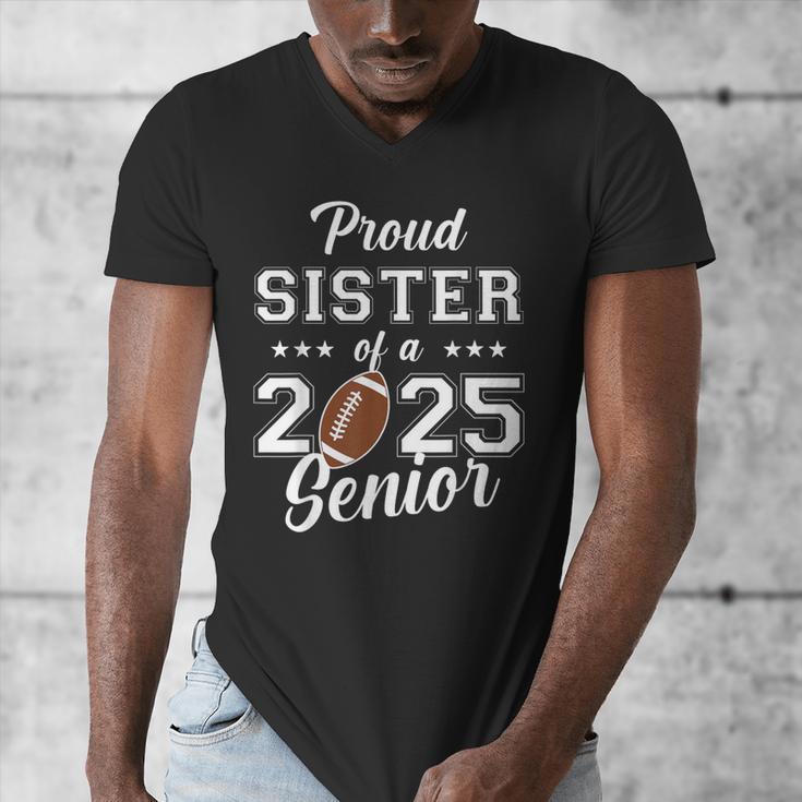 Senior Football Sister Class Of 2025 Graduation Graduate Men's V-Neck T-Shirt