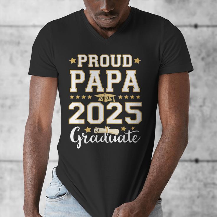Senior Graduation Proud Papa 2025 Graduate Class Matching Men's V-Neck T-Shirt