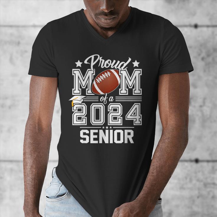 Senior Mom Class Of 2024 Football Proud Mom Graduation Men's V-Neck T-Shirt