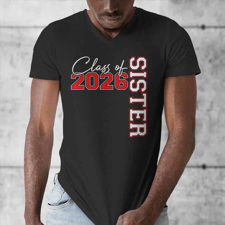 Senior Sister Class Of 2026 Proud Big Sis Graduation Family Men's V-Neck T-Shirt