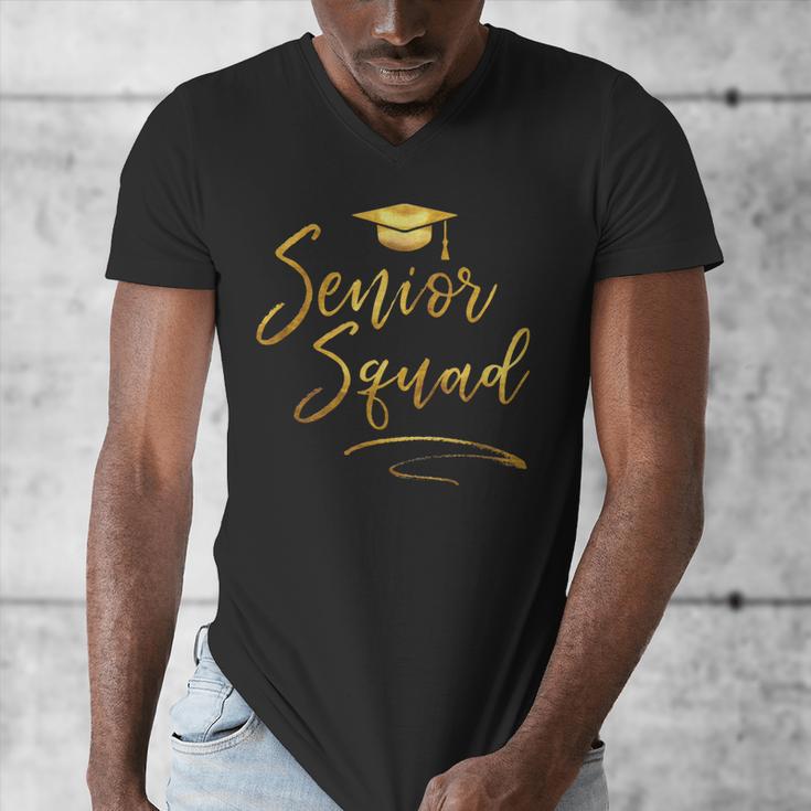 Senior Squad Graduation With Golden Cap Team Men's V-Neck T-Shirt