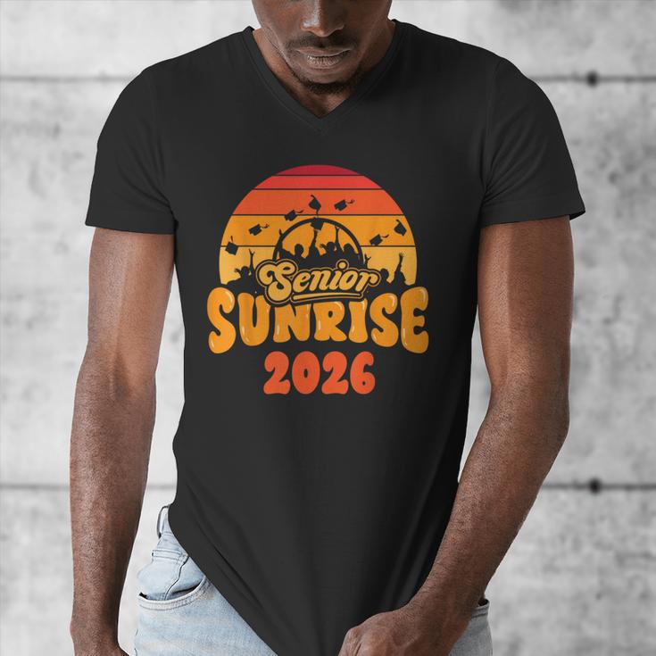 Senior Sunrise Class Of 2026 Graduation Proud Graduate Retro Men's V-Neck T-Shirt