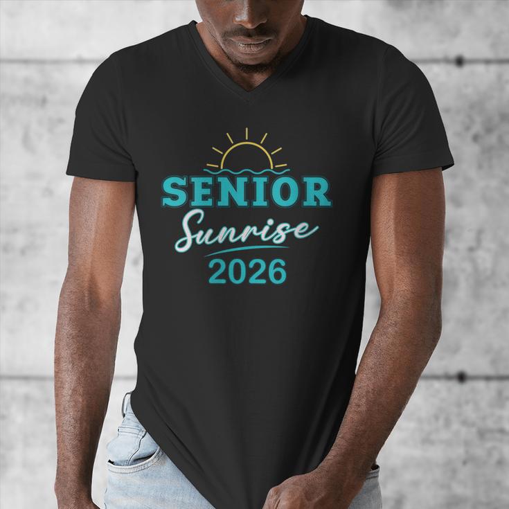 Senior Sunrise Class Of 2026 Vintage Graduation High School Men's V-Neck T-Shirt