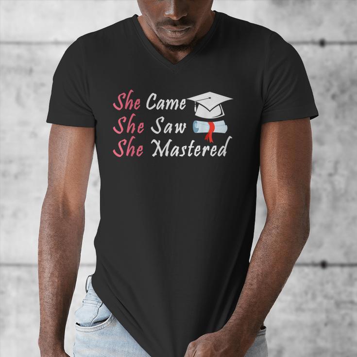She Came She Saw She Mastered Graduation Men's V-Neck T-Shirt