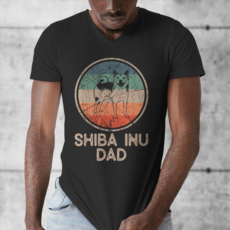 Shiba Inu Dog Vintage Shiba Inu Dad Men Women Men's V-Neck T-Shirt