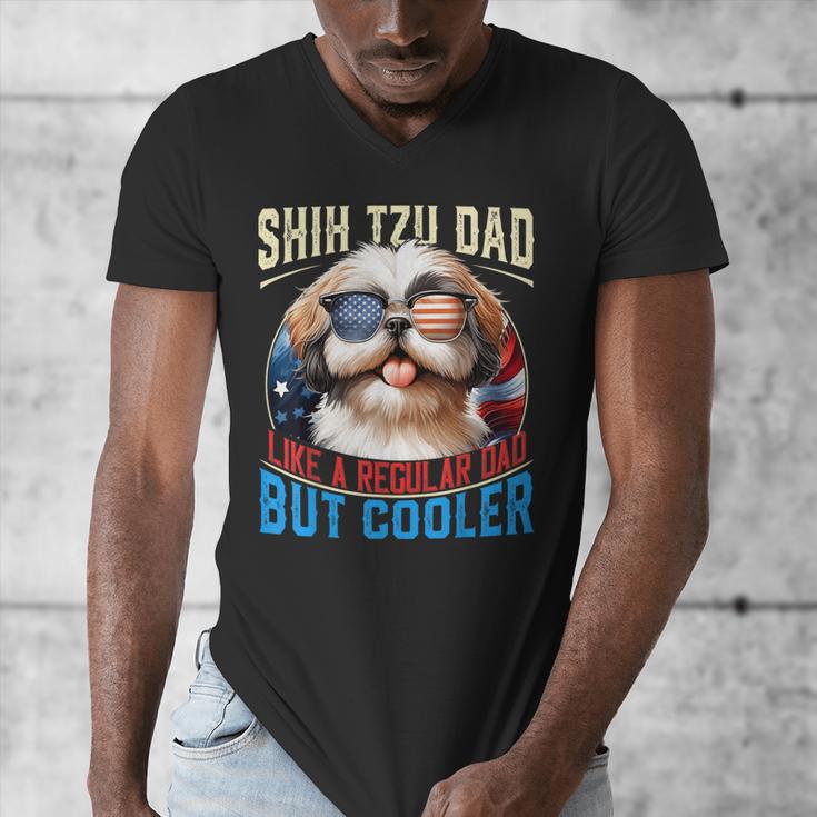 Shih Tzu Dad Like A Regular Dad But Cooler Dog Father's Day Men's V-Neck T-Shirt
