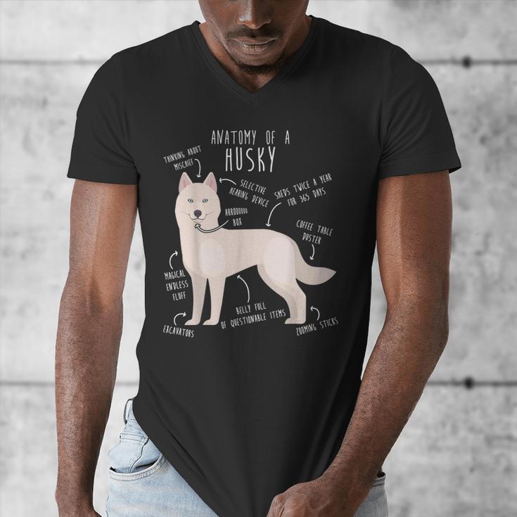 Siberian Husky Dog Anatomy Pet Mom Cute Dog Dad Men Women Kids Men's V-Neck T-Shirt