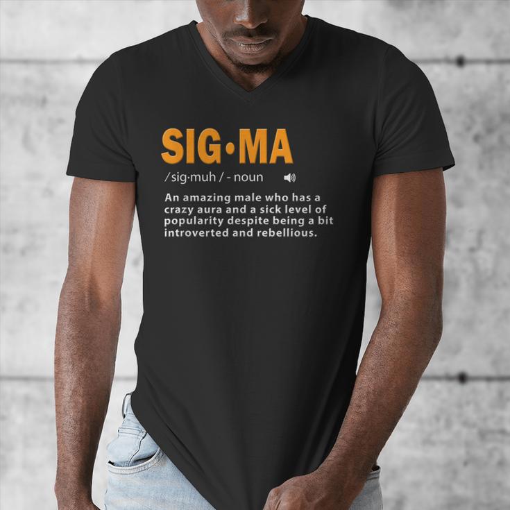 Sigma Male Definition Crazy Aura Lone Wolf Introvert Men's V-Neck T-Shirt Sigma Male Definition Crazy Aura Lone Wolf Introvert Men's V-Neck T-Shirt