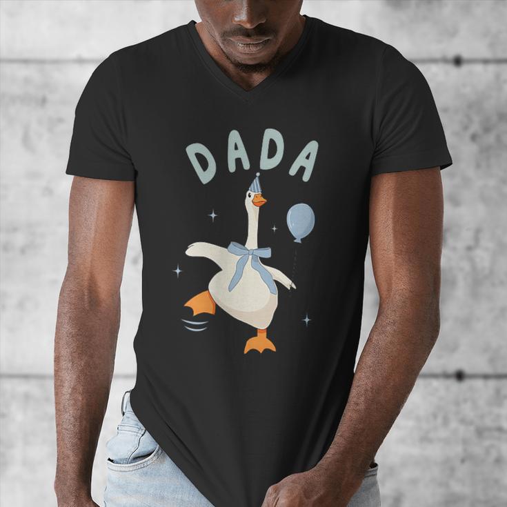 Silly Dada Silly Goose Mom Birthday Family Matching Party Men's V-Neck T-Shirt