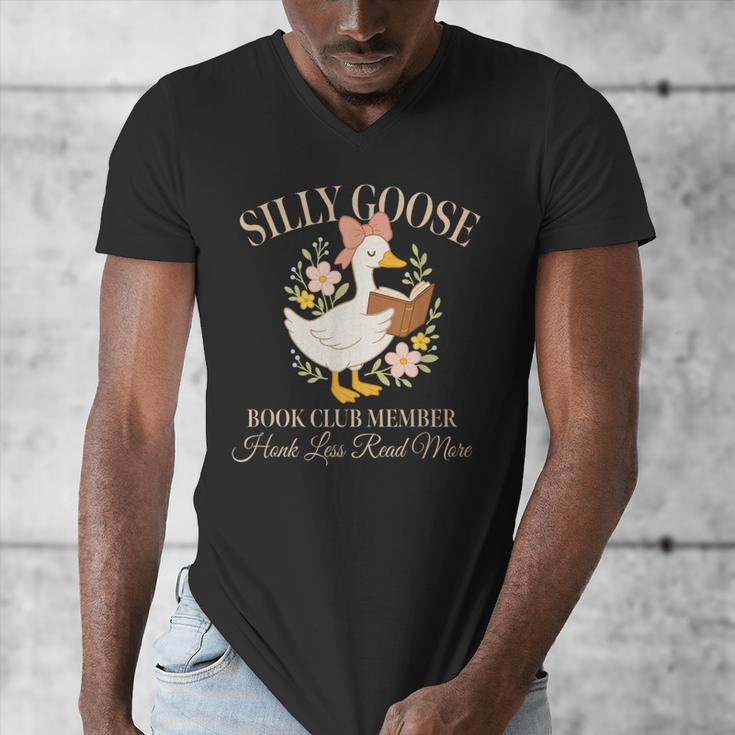 Silly Goose Book Club Member Reading Lover Men's V-Neck T-Shirt Silly Goose Book Club Member Reading Lover Men's V-Neck T-Shirt