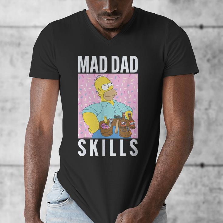 The Simpsons Father's Day Mad Dad Skills Homer Poster Men's V-Neck T-Shirt The Simpsons Father's Day Mad Dad Skills Homer Poster Men's V-Neck T-Shirt