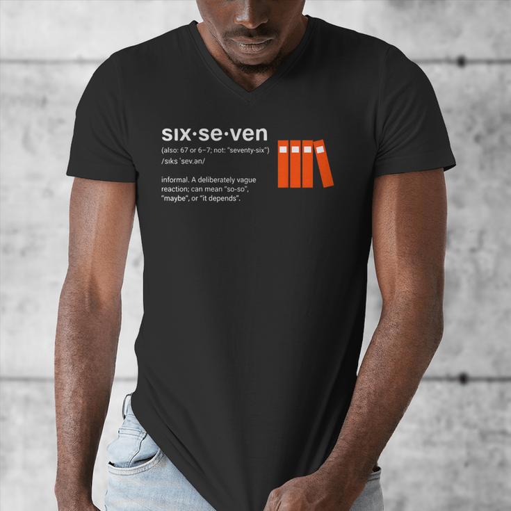 Six Seven Meme Reading Book Lover 6-7 67 Definition Men's V-Neck T-Shirt