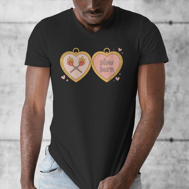 Slow Burn Romance Book Lover Tee Men's V-Neck T-Shirt