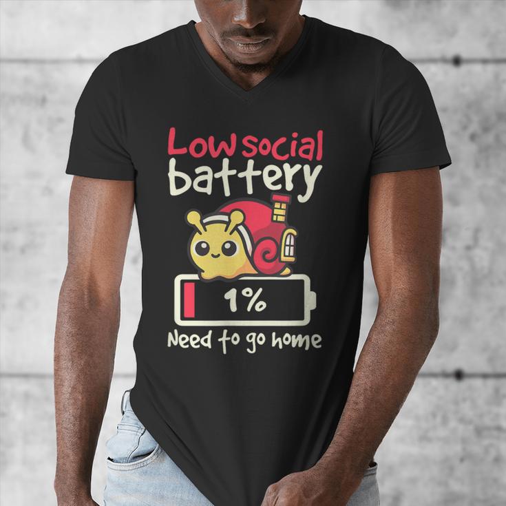 Snail Low Social Battery Need To Go Home Tee For Introvert Men's V-Neck T-Shirt Snail Low Social Battery Need To Go Home Tee For Introvert Men's V-Neck T-Shirt