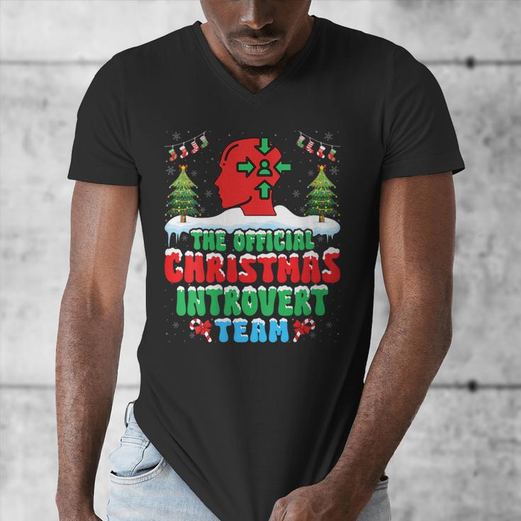 Snow Christmas Introvert Team Introverted Introvert Xmas Men's V-Neck T-Shirt Snow Christmas Introvert Team Introverted Introvert Xmas Men's V-Neck T-Shirt