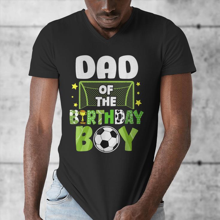 Soccer Dad Birthday Boy Party Soccer Family Matching Men's V-Neck T-Shirt