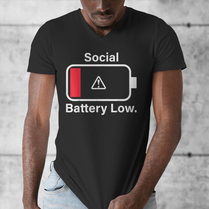 Social Battery Low Anti-Social Introvert Men's V-Neck T-Shirt Social Battery Low Anti-Social Introvert Men's V-Neck T-Shirt