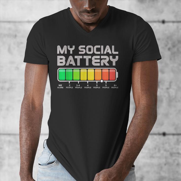 Social Battery Low Energy Antisocial Introvert Men's V-Neck T-Shirt