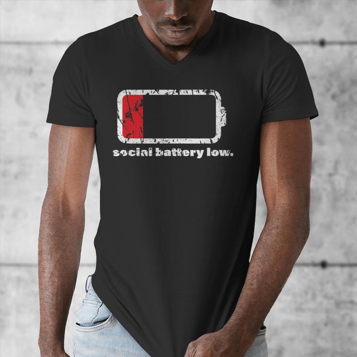 Social Battery Low Introvert Men's V-Neck T-Shirt