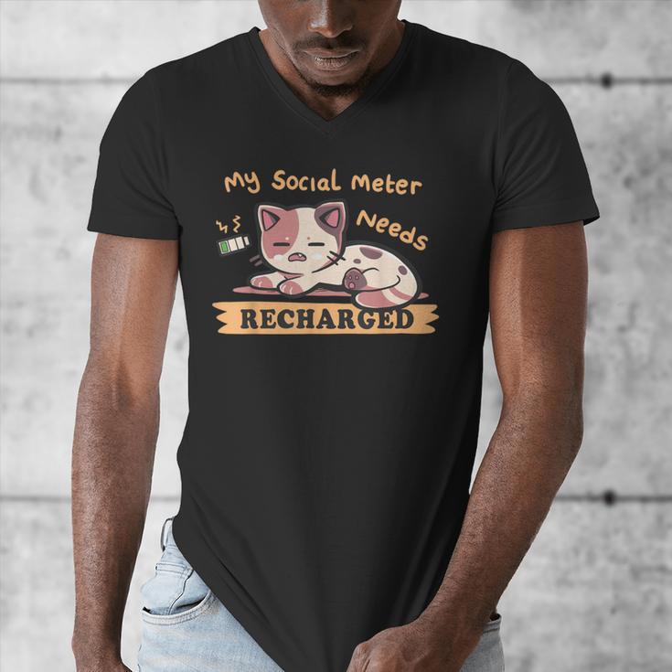 Social Meter Recharge Social Meter For Introverts Men's V-Neck T-Shirt Social Meter Recharge Social Meter For Introverts Men's V-Neck T-Shirt