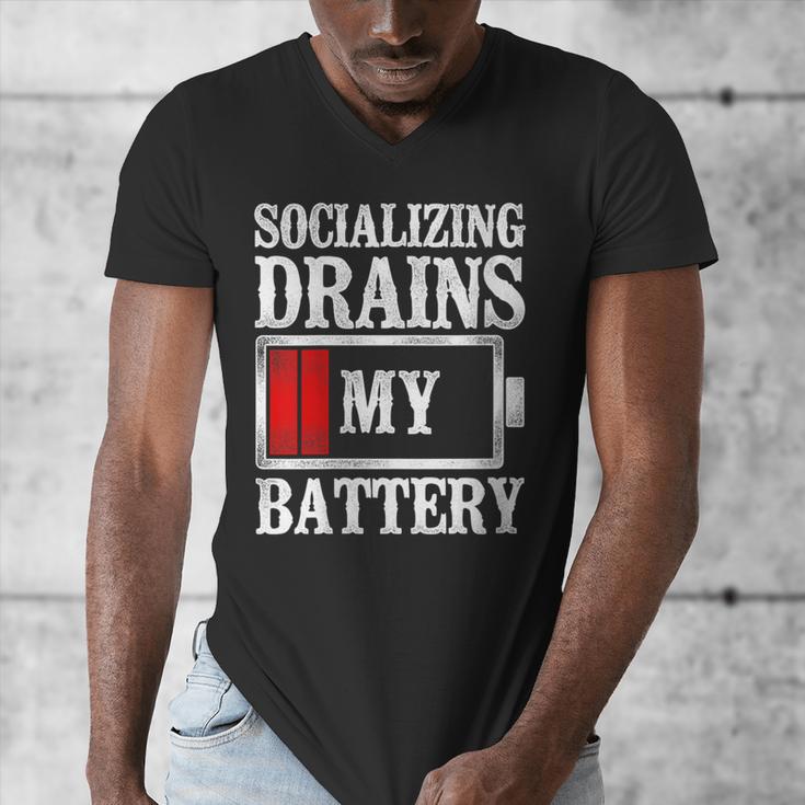 Socializing Drains My Battery Introvert Men's V-Neck T-Shirt