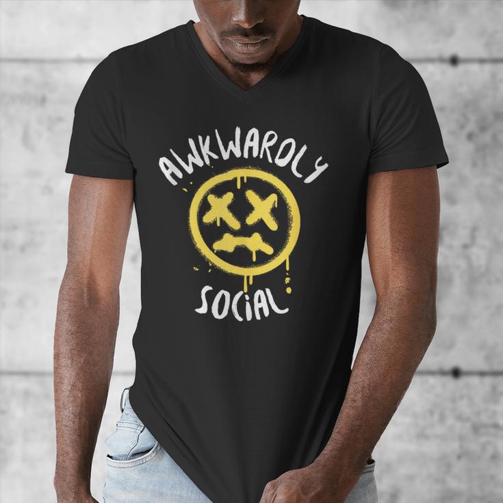 Socially Awkward Introvert Social Anxious Awkwardly Social Men's V-Neck T-Shirt Socially Awkward Introvert Social Anxious Awkwardly Social Men's V-Neck T-Shirt