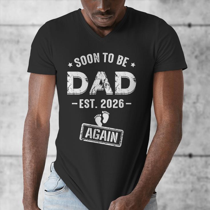 Soon To Be Dad Again Promoted To Dad Again 2026 Men's V-Neck T-Shirt