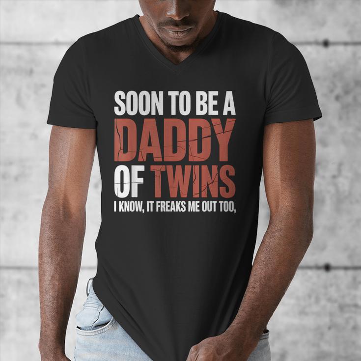 Soon To Be Dad Twins Fatherhood Pregnancy Announcement New D Men's V-Neck T-Shirt Soon To Be Dad Twins Fatherhood Pregnancy Announcement New D Men's V-Neck T-Shirt