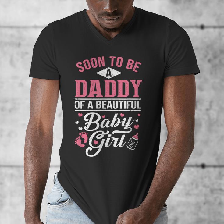Soon To Be A Daddy Of A Beautiful Baby Girl New Dad T-Shirt Men's V-Neck T-Shirt