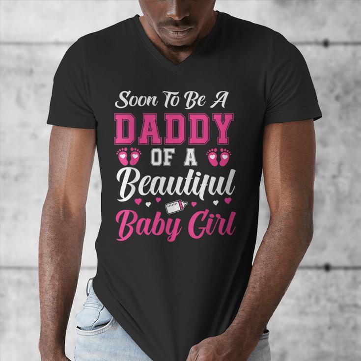 Soon To Be A Daddy Of A Beautiful Baby Girl Baby Shower Men's V-Neck T-Shirt Soon To Be A Daddy Of A Beautiful Baby Girl Baby Shower Men's V-Neck T-Shirt