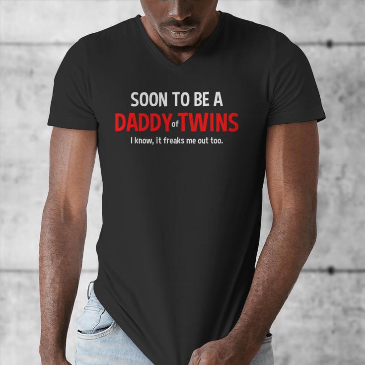 Soon To Be A Daddy Of Twins Expecting Father Men's V-Neck T-Shirt