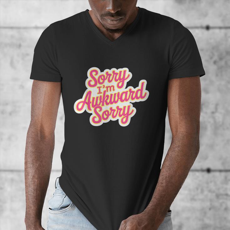 Sorry I'm Awkward Sorry Introvert Humor Men's V-Neck T-Shirt